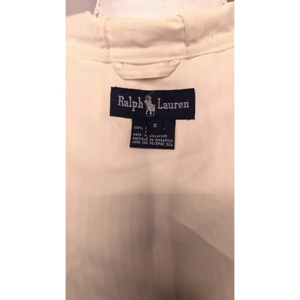 Ralph Lauren White Hooded Utility Jacket Small Anorak